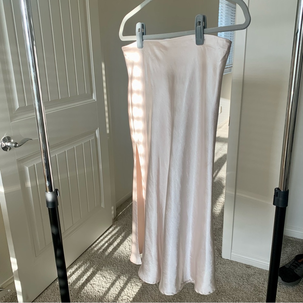 Gorgeous Satin Silk  Slit Skirt